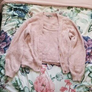 Absolutely Famous - Knitted Cardigan & Tank Top Set (Size M)